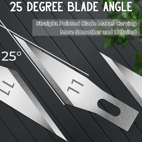 25-degree angle of 60 Pack Exacto Knife Blades 11 Replacement Blades For Crafting And Scrapbooking Hobby Knife Refills