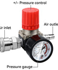 Air Compressor Pressure Regulator With Dial Gauge 0 To 175 PSI For Air Tools And Home Garage Use Four Way Valve Easy Install