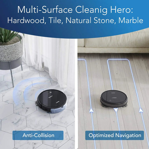 DEEBOT 661 Cordless Robotic Vacuum With Vacuuming And Mopping Modes cleaning tile and hardwood floors with smart navigation