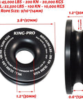 Recovery Ring And Soft Shackle Set For Off Road Recovery 35,000 Lbs Strength Snatch Ring 45,000 Lbs with specifications shown.
