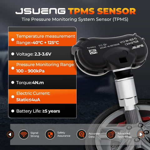 315Mhz TPMS Sensor For Honda Civic CRZ Odyssey Fit Insight Element 2005 Through 2022 Direct Fit OE Quality Replacement With Accurate Tire Pressure Monitoring Designed To Restore Smart TPMS Functionality In Honda Models, black sensor with valve stem