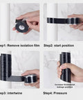 Two Rolls Self Fusing Silicone Tape 1 Inch By 10 Feet Black Weatherproof Pipe Repair Tape applied in four steps