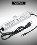 4 Pack LED Driver 40W Waterproof IP67 Power Supply 90V to 265V AC to 12V DC Constant Voltage with plug and cable dimensions