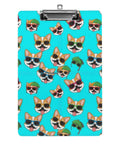Dope Low Profile Acrylic Clipboard With Adorable Corgi Glasses Print Built For Desk Work Sturdy Writing Surface Fits Standard Letter Or A4 Paper Easy Clip And Smooth Glide For Notes And Sketches, acrylic clipboard with corgi print and metal clip