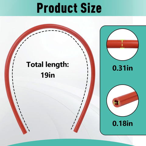 Beefy Three Sixteenth Inch Inner Diameter Nineteen Inch High Temperature Silicone Vacuum Tubing Replacement for Furnace Hose