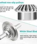 Effortless Manual Wire Stripper toothed non-slip pulleys and white steel blades for copper cables stripping tool