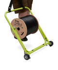 Industrial Wire And Cable Caddy With Wheels And Pull Strap Heavy Duty Steel Dispenser For Reels Up To 20 Inch Diameter And 100 Pound Capacity