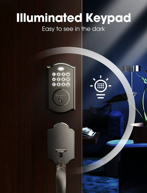 Keyless Entry Door Lock With Keypad Deadbolt And Handle No Key Needed Smart Lock With Auto Lock 50 User Codes Waterproof Front Door