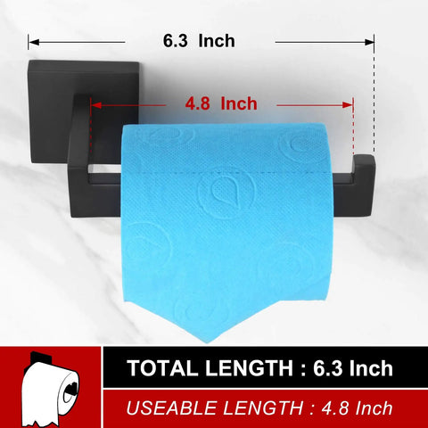 Matte Black Wall Mounted Toilet Paper Holder Stainless Steel SUS304 Rustproof Bathroom Accessory With blue roll
