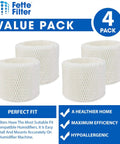 WF2 Compatible Humidifier Filter Replacement Set For Protec Kaz And Vicks Starry Night Humidifiers Premium Four Pack