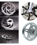160mm Stainless Steel Bicycle Disc Brake Rotor For Mountain Bikes With Six Bolt Mount Flange Adapter Kit Threaded Hubs Easy Install Direct Replacement For Worn Out Rotors displayed from various angles