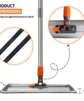 Adjustable Heavy Duty 17 Inch Microfiber Flat Mop Built Like A Tank For No Sweat Floor Care with adjustable pole feature.