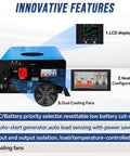 No Frills 10KW Solar Hybrid Inverter Off Grid Workhorse features dual cooling fans and LCD display for optimal performance.