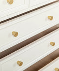 Gold Dresser Knobs Set Of 10 Small Gold Drawer Knobs For Cabinets And Furniture Easy Install With Included Screws One Inch And One And Three Quarter Inch Sleek Modern Hardware Upgrade For Dressers Cabinets Chests And Nightstands. Gold knobs on white dresser drawers.