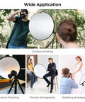 5 In 1 Light Reflector Kit 32 Inch Portable Collapsible For Studio And Outdoor Photography in various settings.