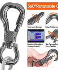 360-degree rotatable clip of 15Ft Reflective Tie Out Cable For Dogs Up To 250 Pounds, Heavy Duty Stainless Steel Wire Leash