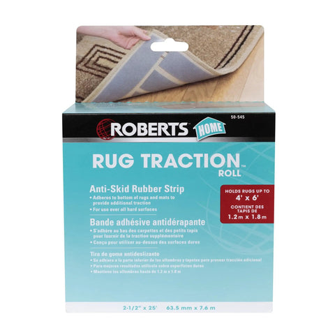 Box of Rug Traction Tape Anti Slip Rubber Backing For Carpets And Mats, with adhesive backing for non skid use, 2.1/2" x 25' size.