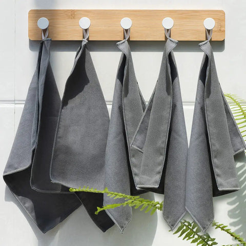 Eight Pack Microfiber Screen Cleaning Cloths, Double-Sided Suede Wipes For Glasses, Lenses, Phones, Computers, TVs And All Electronic Screens, 12 By 12 Inches, Grey, Must-Have Gadget isers hang on hooks