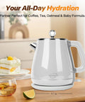1.8L All Stainless Steel Electric Kettle For Fast Boil, BPA Free Tea Kettle With 1350W, Auto Shutoff And Boil Dry Protection, in kitchen setting