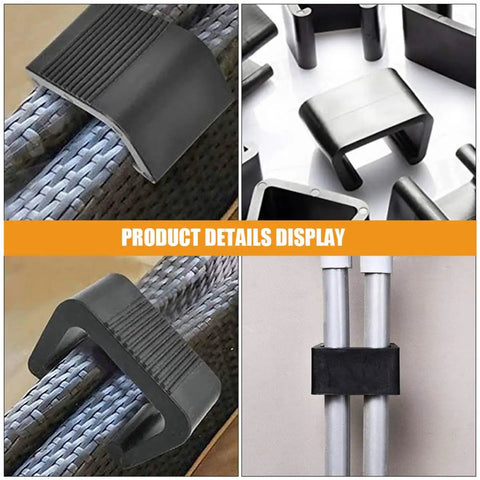Outdoor Patio Wicker Furniture Clips Set For Rattan Sofas, Sectional Fasteners And Connectors For Garden, 10 Pack Detail View