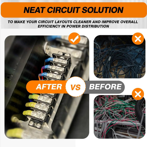 Heavy Duty Double Row Terminal Blocks For 10 To 22 AWG Wiring Stainless Steel Housing 600 Volt 30 Amp Rated Knockout Circuit Connectors clean circuit layout comparison