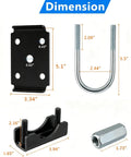 Heavy Duty Trailer U Bolt Kit For 2 3 8 Inch Axle Dexter K7138400 Compatible dimensions of hardware parts and mounting components.