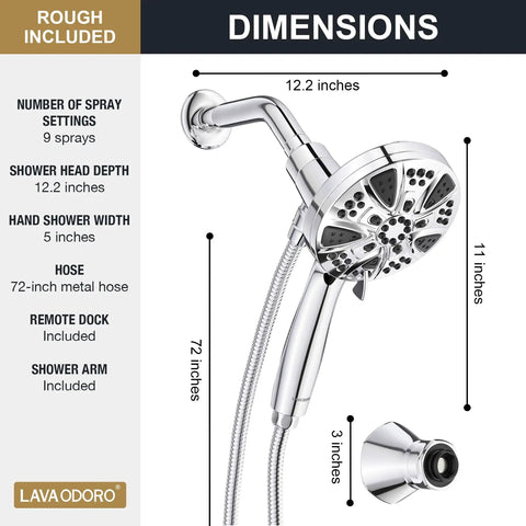 Premium Handheld Shower Head With Super Slick Magnetic Docking System That Snaps Right Back In Place For Hands Free Rinsing Includes Kid And Pet Friendly Wall Mount Brackets For No Sweat Bathroom Upgrade