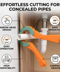 PVC Pipe Cutter With Narrow Head Lightweight ABS Alloy Steel Construction for tight spaces under sink operation