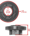 Heavy Duty Universal Transmission Pulley That Totally Replaces Drive Pully For Lawn Tractors And Mowers Fits Models Like 756-04002 Plus 956-04002, 1.62 inch size, 36 teeth design.