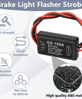 Brake Strobe Light Flasher Module Two Pack With Dual Flash Patterns For Safer Driving, Four Quick Then Four Slow Blinks Before Steady Light, GS 100A Car Brake Warning System For Eye Catching Alerts, black ABS module with red and black wires
