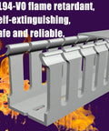 Grey PVC Wire Concealer Raceway Kit With Reverse Snap Cover showing flame resistance feature with background flames