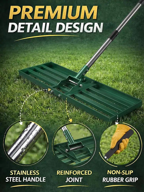 Lawn Leveling Rake 30 By 10 Inch Adjustable Leveler For Yard And Garden Heavy Duty Stainless Steel Handle Easy Dirt And Soil Leveling Tool