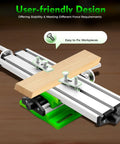 Heavy Duty Metal Lathe Machine With Adjustable Milling Worktable And Compound Drilling Slide Table with wood piece secured.