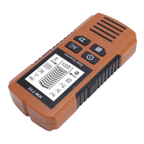 WALFRONT Wall Stud Finder with LCD Backlit Screen and 3 Scanning Modes, showing controls and display for easy use.
