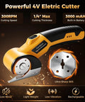 Super Snazzy Cordless Electric Box Cutter With 2 Blades For Cutting Cardboard Fabric Leather And Plastic, showcasing design and features.