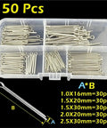 Pro Grade Stainless Steel Cotter Pin Kit Set With Split Pins And U Pins, Assorted Sizes M1 Through M5, Heavy Duty Fixings