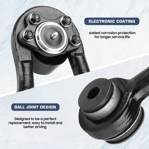 Close-up of 15 Piece Front Upper Control Arms Suspension Kit For 4WD Trucks with electronic coating and ball joint design.