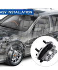 Front Wheel Hub And Bearing Assembly 513272 For 2007 To 2010 Jeep Wrangler 5 Lug With ABS Easy Bolt On Replacement