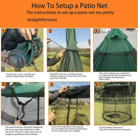 11 ft patio umbrella netting 6Ft To 11Ft Patio Umbrella Mosquito Netting Keeps Bugs Away ✓