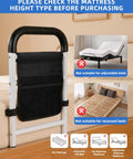 Beefy Heavy Duty Bed Rails For Seniors Safety Adjustable Bed Guard Rail For Fall Prevention showing inapplicable mattress types