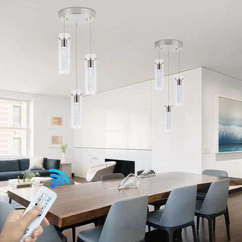 Pendant Light Kit For Kitchen Island With Remote, Dimmable and Color Temperature Adjustable 3000K 4000K 6000K in dining room