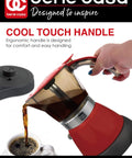 Red Electric Espresso Maker For 1 To 3 Cups With Transparent Carafe Auto Shut Off Clear Brew Preview Easy One Touch Espresso pouring coffee