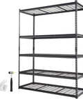 Beefy 5 Tier Adjustable Storage Shelving Unit Black With 2000 Lb Capacity Ideal For Garage Workshop Or Warehouse Organization And Heavy Duty Steel Load Bearing Rack, black steel rack