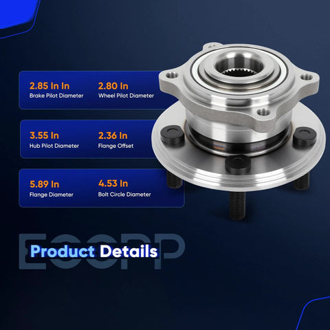 Rear Wheel Hub Bearing Assembly Fits Chrysler 300 2015 2021 Dodge Challenger 2015 2021 Dodge Charger 2015 2021 5 Lug Wheel ABS Sensor Direct Fit OE Quality No Mod Needed Replacement with measurement details