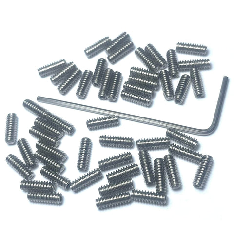 50 Piece 4-40 x 5/16 Inch Stainless Steel Allen Socket Set Screws Grub Hex Head With 1.27mm Allen Wrench 304 Stainless No Burr