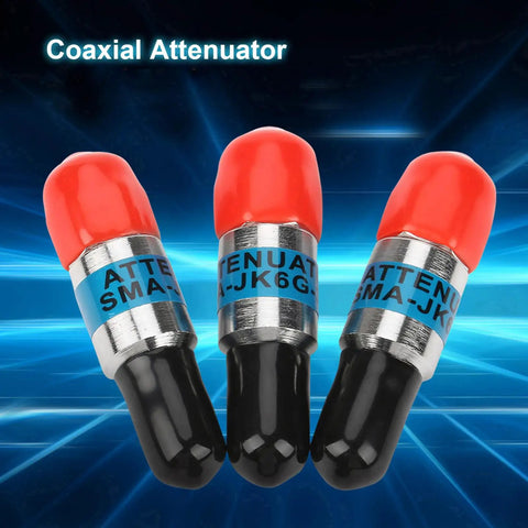 3 Pack SMA Male To Female Coaxial DC Block Attenuator 10dB Constant Attenuation 2W 50 Ohm DC 6.0 GHz with red caps