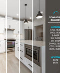 Modern kitchen with 3 inch ultra thin LED recessed down lights, 6W dimmable, 5 color temperature options, CRI 90, 500 lumens