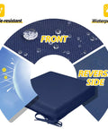Outdoor Chair Seat Cushions Set Of 2 Waterproof And Fade Resistant 20 By 20 By 3 Inches Navy Blue Patio Furniture Replacement Cushions