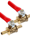 Kickass 2Pcs Copper Ball Valve 6MM Fittings With Red Handle Hella Tough Air Pump And Irrigation Shut Off Valve for garden piping