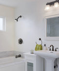 Bathroom with Slip On Tub Diverter Spout 5 Inch Oil Rubbed Bronze Pull Up Diverter Half Inch Slip Fit Set Screw on tub